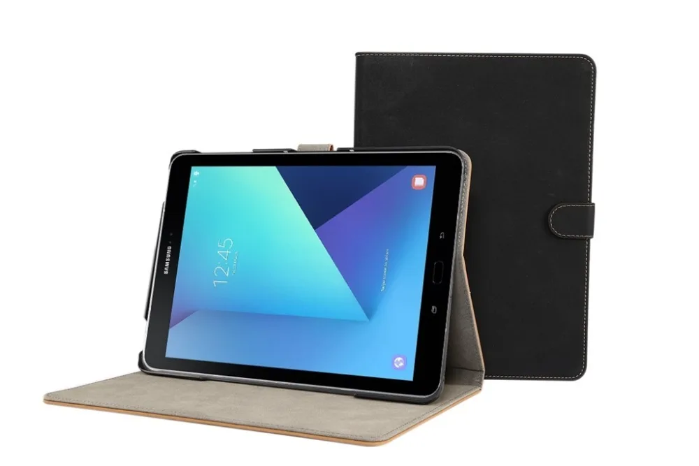 Бизнес Подставка Карты Smart Cover для samsung Galaxy Tab S3 9,7 дюймовый кожаный чехол для samsung Tab S3 T820 T825 + стилус + пленка