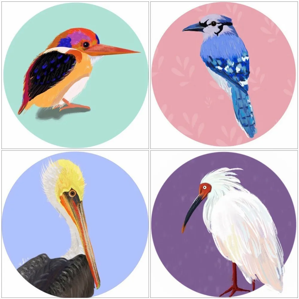 EverShine 5D Diamond Embroidery Rhinestones Animals Painting Full Square Bird Cross Stitch Mosaic Display | Дом и сад
