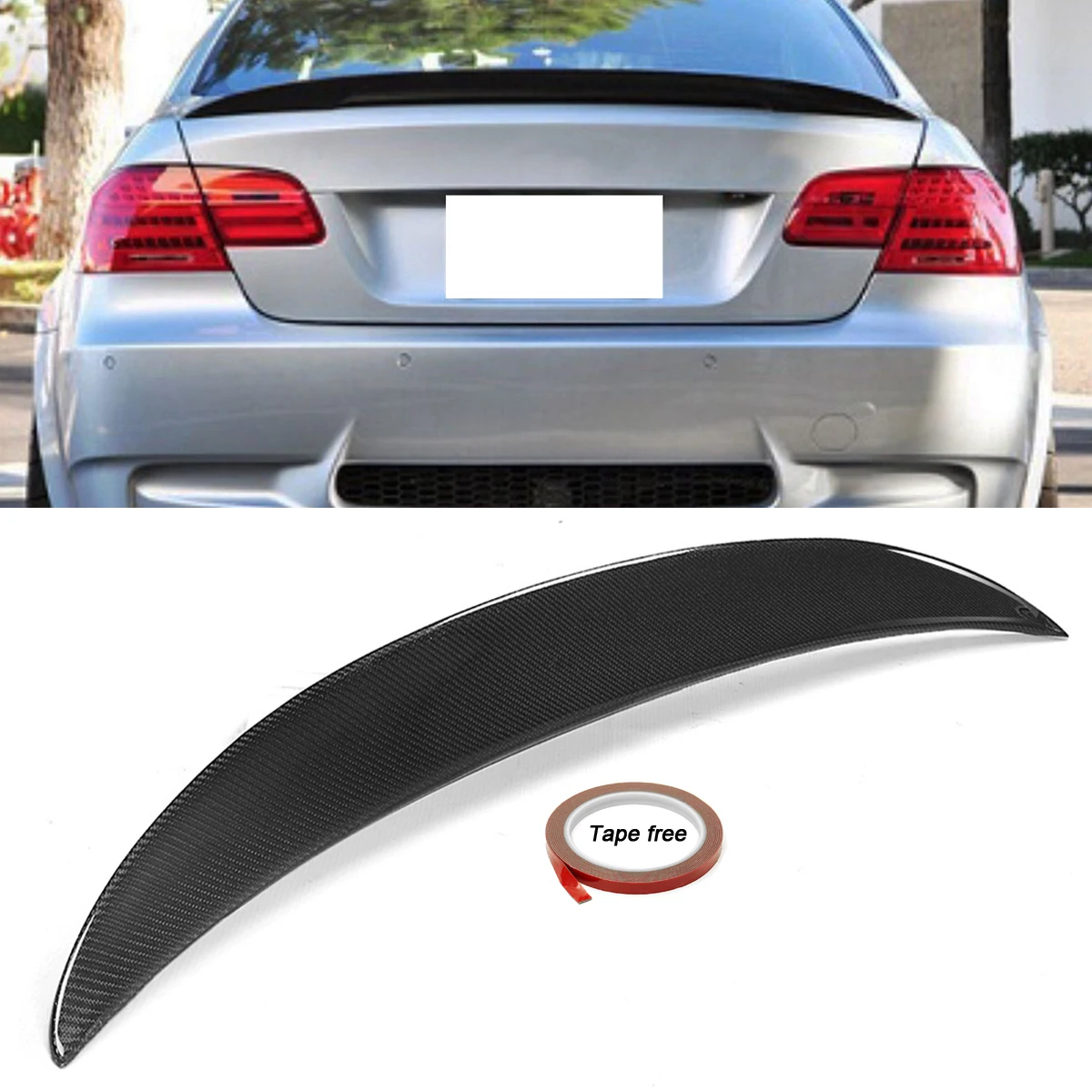 New Rear Real Carbon Fiber High Kick Trunk Spoiler Wing For BMW E92 For