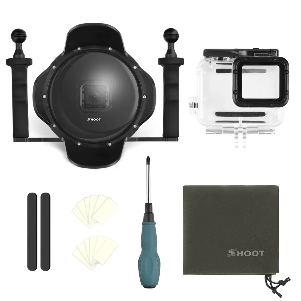 

30mWaterproof 6inch Diving Dome Port Fisheye Lens Hood for GoPro Hero 5 6 7