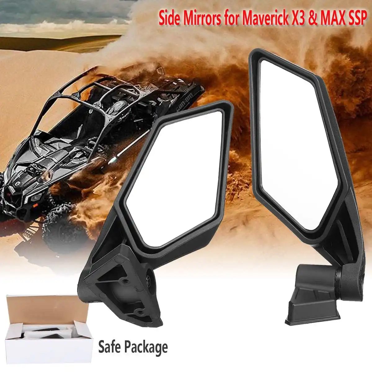 

1 Pair Motorcycle Bar End Rearvie Motocycle Rearview Side Mirrors For Can-Am UTV Off-road Maverick X3 MAX SSP Racing, 715002898