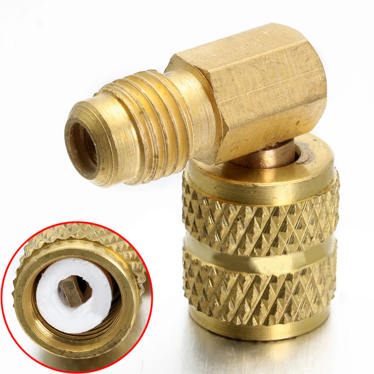 

DWZ 1pc Brass Auto AC Refrigeration Adapter Connector Adaptor for R410A Gauges Hose