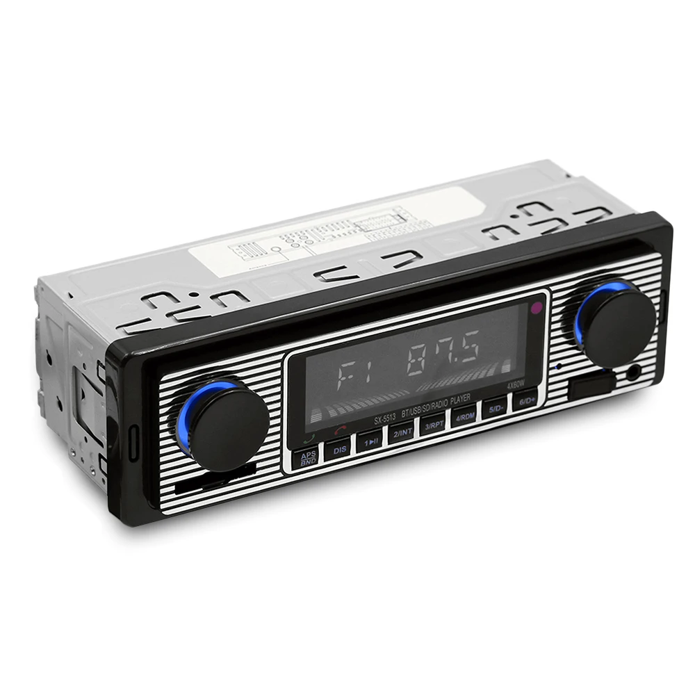 5513 Автомобильный MP3 плеер Bluetooth Hands Free вызова FM радио музыкальный с время Дисплей