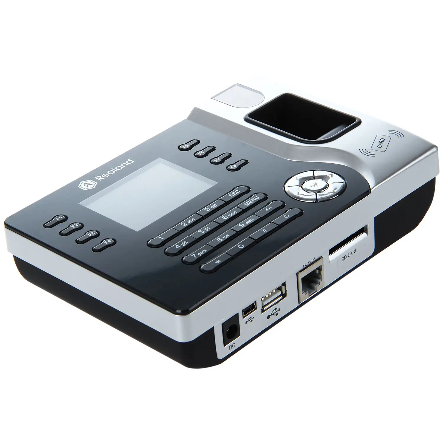 Realand TFT ЖК-дисплей Дисплей отпечатков пальцев посещаемости машины ID Card Reader TCP/IP Функция USB DC12V/1A время часы Запись