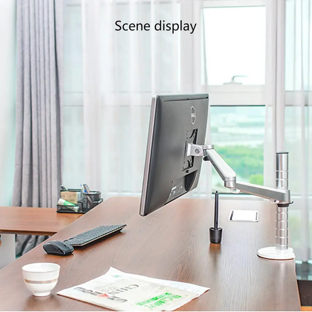 

Aluminum 360 Rotary Computer Combination Bracket Single Arm 525 x 185 x 120mm Silver Monitor 1.7kg Stand