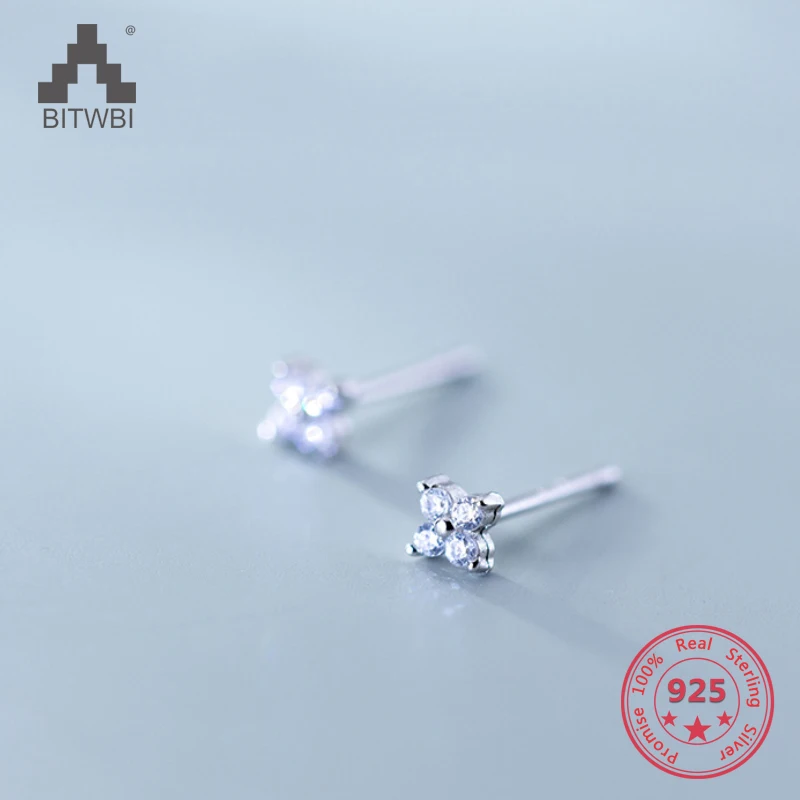 

Wholesale Japan Korea Style 925 Sterling Silver Fashion Cute Sweet Zircon Stud Earring Women Jewelry