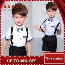 New Summer Children Short Wedding Overall Suits with Bowtie for Boys Kids Performance Suits Boys Formal Suits New Summer Children Short Wedding Overall Suits with Bowtie for Boys Kids Performance Suits Boys Formal Suits
