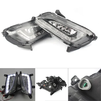 

2pcs Auto Car LED Daytime Running Lights DRL Aluxiliary Fog Light Lamp For Hyundai Tucson 2016 2017 2018 Pair Foglamp
