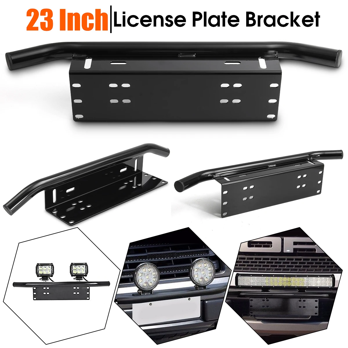 Universal Car Front Bumper License Plate Mount Bracket Off Road Car