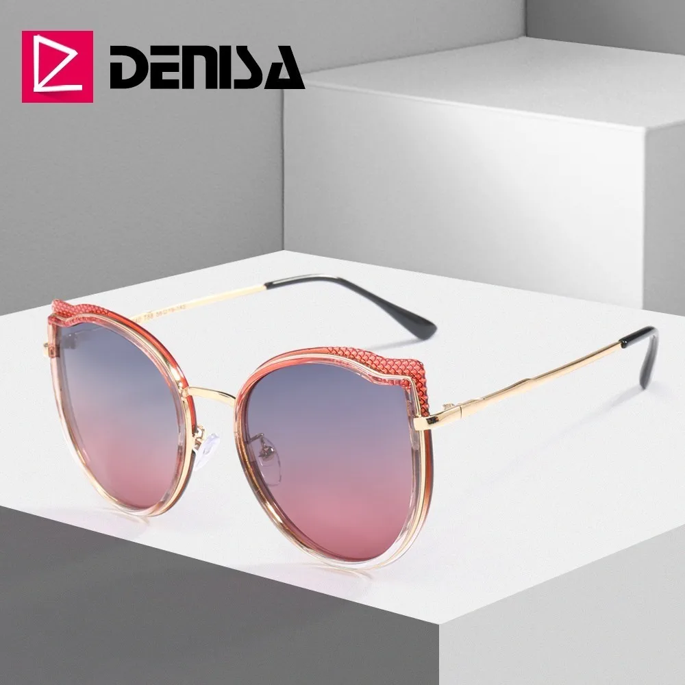 Солнцезащитные очки DENISA G29940 женские большие поляризационные кошачий глаз