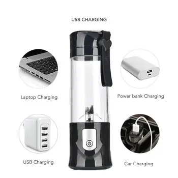

Portable Mini Travel Fruit USB Juicer Cup, Personal Small Electric Juice Mixer Blender Machine With 4000mah Rechargeable Battel