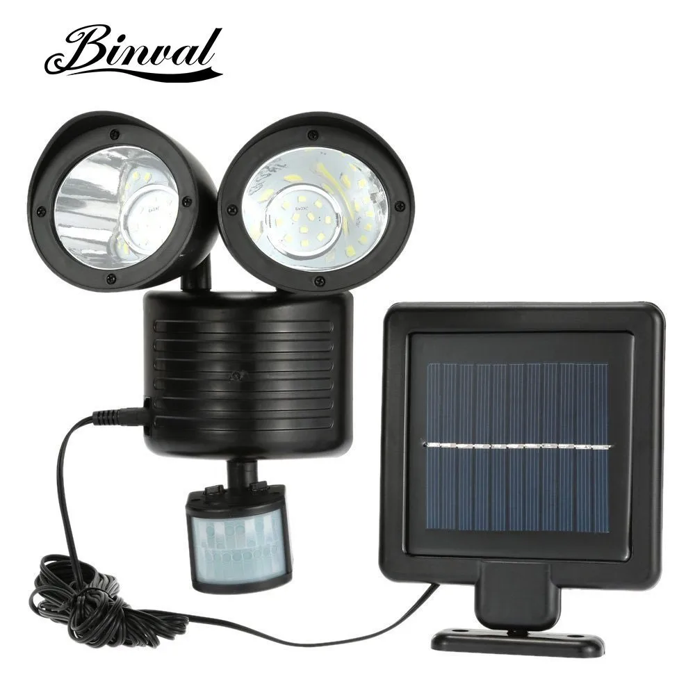 

Binval 22led Solar Lamp 2 Head Motion Sensor Wall Light Waterproof Outdoor Patio Yard Solar Led Lights For Garden Decoration