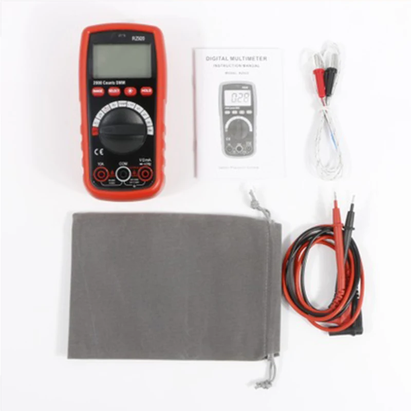 

Digital Multimeter DC AC Voltage Current Resistance Diode Capacitance Temperature Tester with Backlit ON/OFF Function