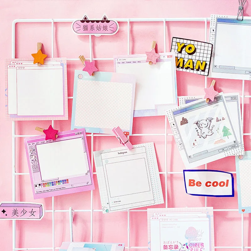 

Computer Game Memo Pad Creative Watercolor Paper Sticky Notes For Book Mark Girls Gifts Kawaii Stationery Office School Supplies