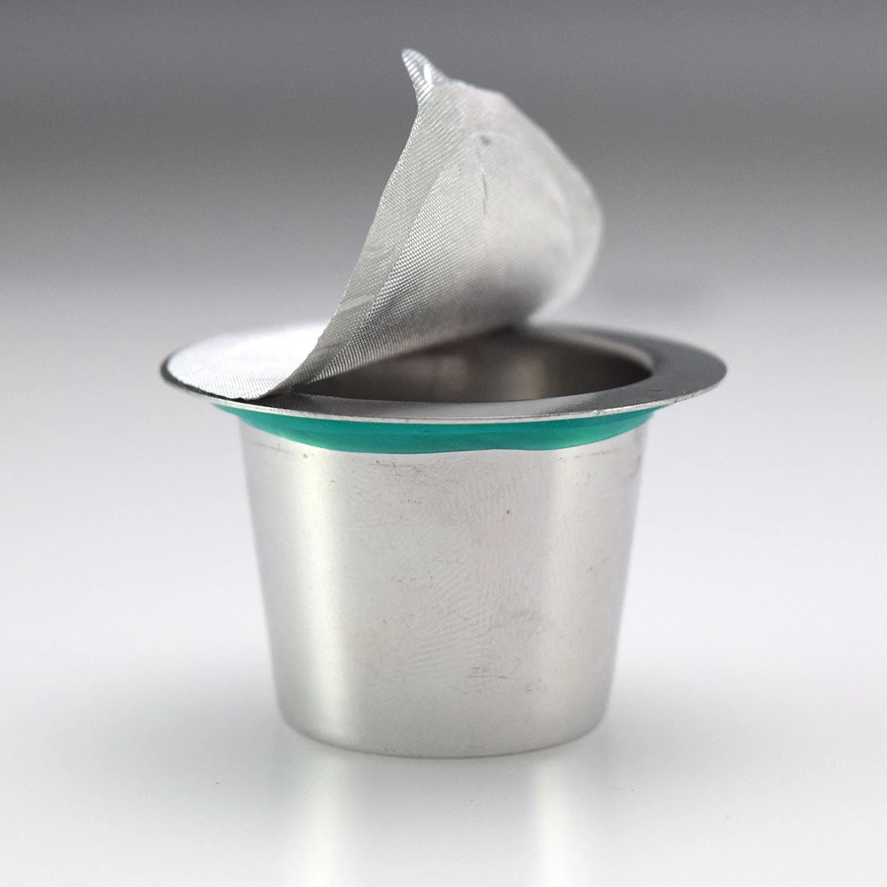 

Coffee 100 Pcs Adhesive Aluminum Lids Seals for Filling Empty Disposable Refillable Reusable Nespresso Pod Capsule Sealing Tool