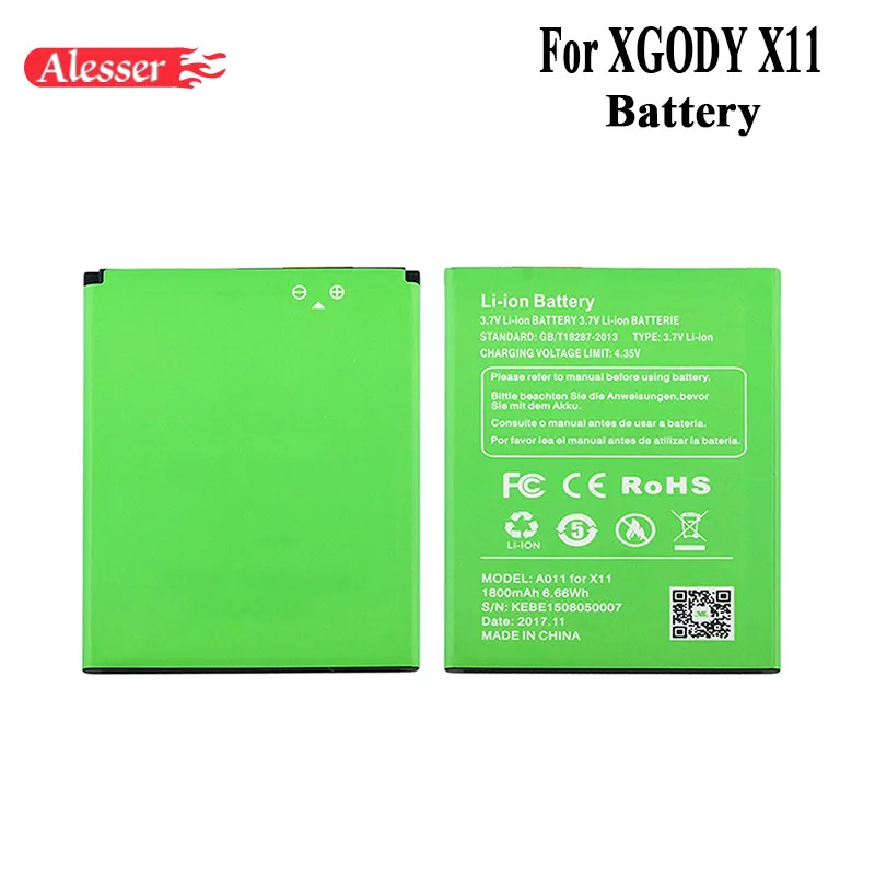 Alesser для XGODY X11 Батарея 1800 мАч 100% Новые Аккумуляторы запасных аксессуаров