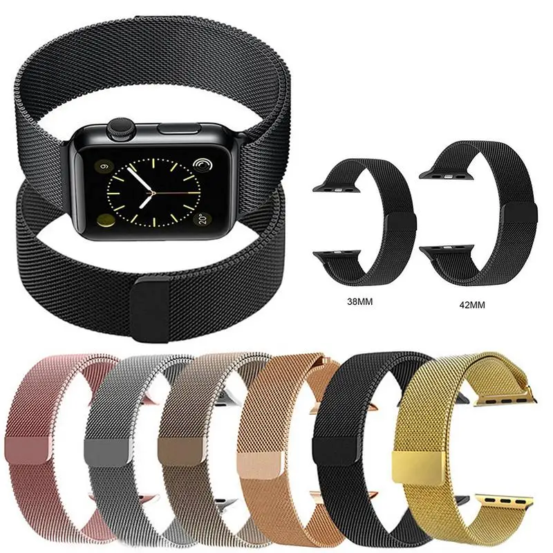

Milanese Loop Strap & Link Bracelet Stainless Steel Band For Apple Watch Band 42mm 38mm Series 1 2 Bracelet Wristband