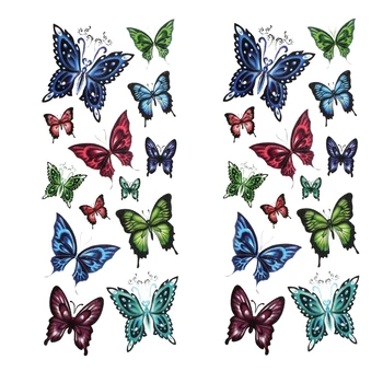 

PPYY NEW -2 Sheets Butterfly Design Sticker Temporary Tattoos