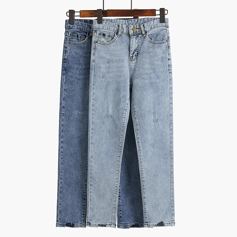 Spring Summer Straight Jeans Woman Pantalon Femme Denim