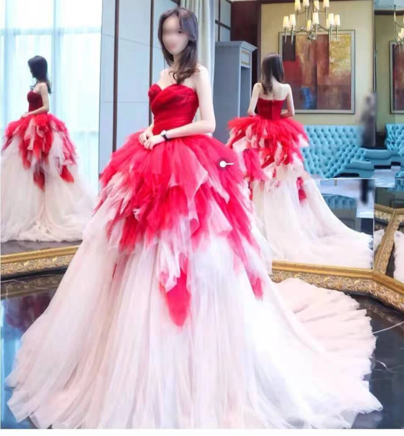 Vivian's Bridal, милое многослойное Тюлевое ДРАПИРОВАННОЕ вечернее бальное платье с рюшами, милое пышное свадебное платье карамельного цвета