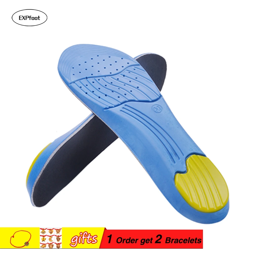 

EXPfoot Sports Insoles Shoes Pad Gel Orthopedic Absorb Sweat Breathable Deodorant Military foot pad Insole heel spur Women/Men