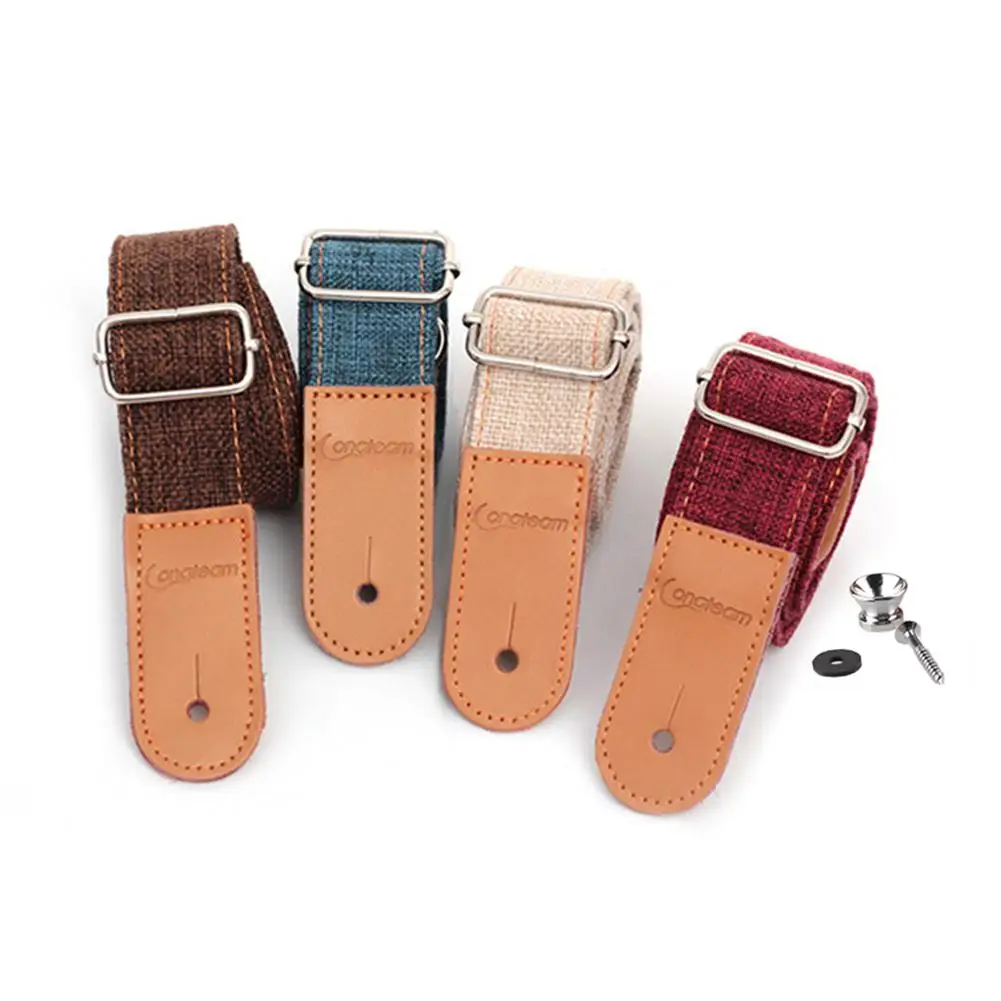 

Longteam Ukulele Strap Soft Cotton Fiber with Leather Ends Ukulele Shoulder Strap Hawaii 4 Strings Guitar Belt Strap