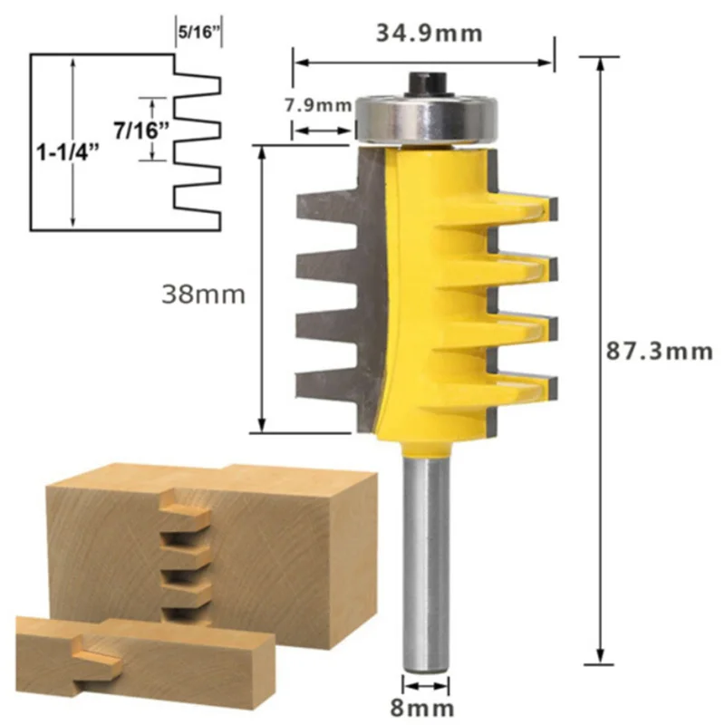 

T Groove Milling Cutter Cemented Carbide Reversible Finger Joint Glue Router Bit