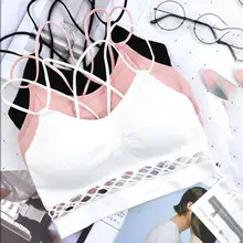 Новинка, крестик, красота, спина, фитнес-жилет, обернутый грудь, сексуальная нить, полый бюстгальтер для йоги, микро-воротник, нижнее белье, без стального кольца, топ-труба