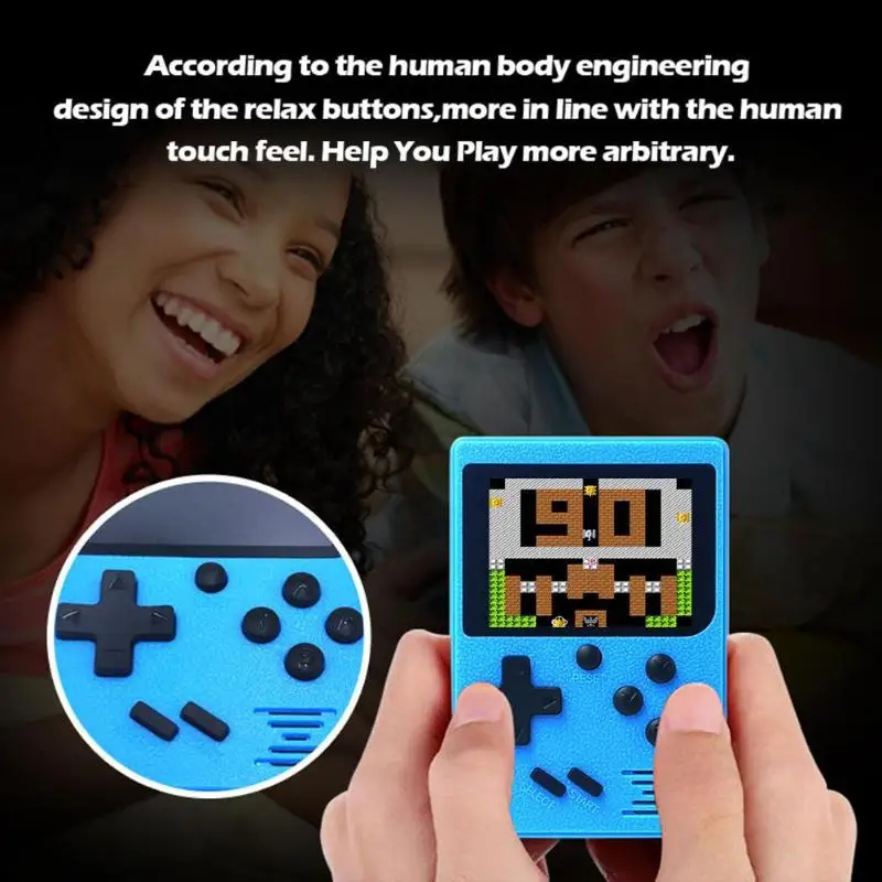 Portable Mini Game Console Handheld Game Player 8bit Video Color Game Console Player Gamepad Built-in 129 Games 