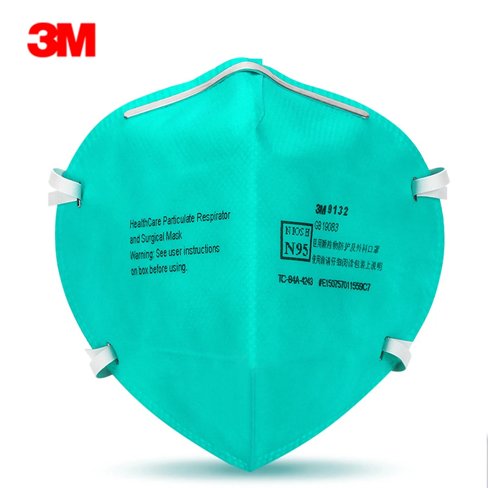 

1pc 3M 9132 N95 Particulate Respirator Surgical Mask N95 Protection Mask Against Influenza Virus PM2.5 Anti-haze Dust Mask