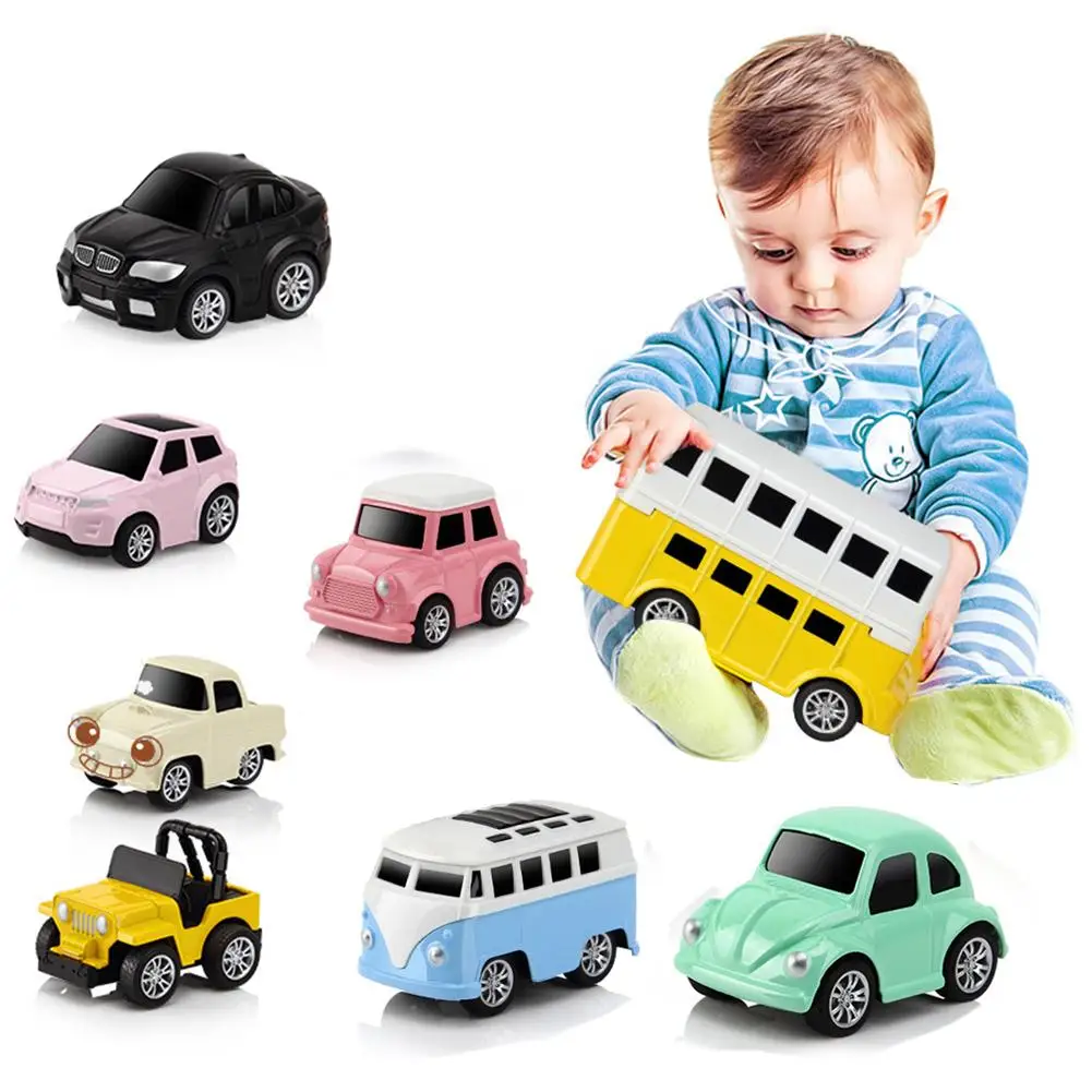 

8PCS Children's Toy Car Mini Pull-Back Vehicle Alloy Puzzle Q Version Mini Car Model For Boys Children Gifts