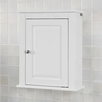 

SoBuy FRG203-W, White Wooden Wall Mounted Single Door Bathroom Cabinet Storage Cubboard