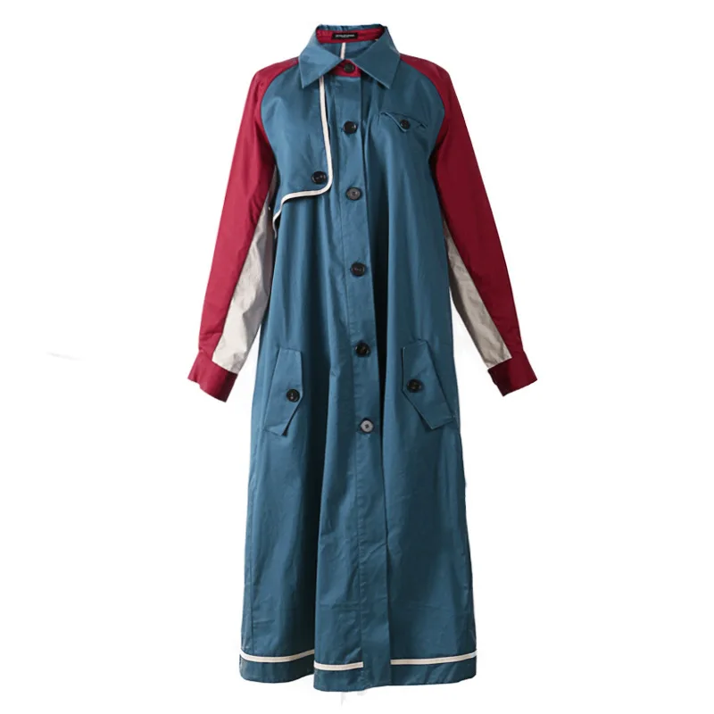 Pour Spéciale Mode Nouvelle Coat Patchwork 2018 Color Coupe breasted Picture vent Trench Single Bd465 Lâche Revers Offre À Femmes La ewq Vêtements f8pqZ