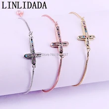10 шт. золото/серебро/Крест из розового золота Коннектор Браслет, Rain bowcz сборка украшения Шарм Браслеты