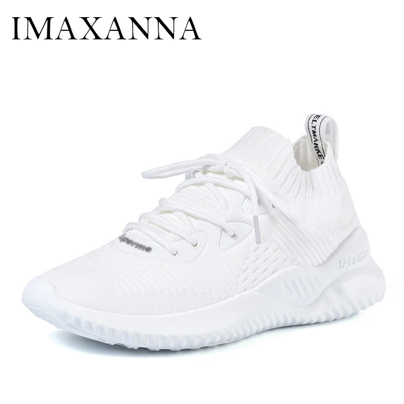 

IMAXANNA Fashion Light Women's Running Shoes Breathable Mesh Female Socks Shoes Comfortable Rubber Sole Sneakers Ladies Sports