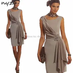 NYZY C41 Vestido халат коктейльные платья Короткие мини Асимметричная юбка атласное платье для Свадебная вечеринка Выпускной 2019