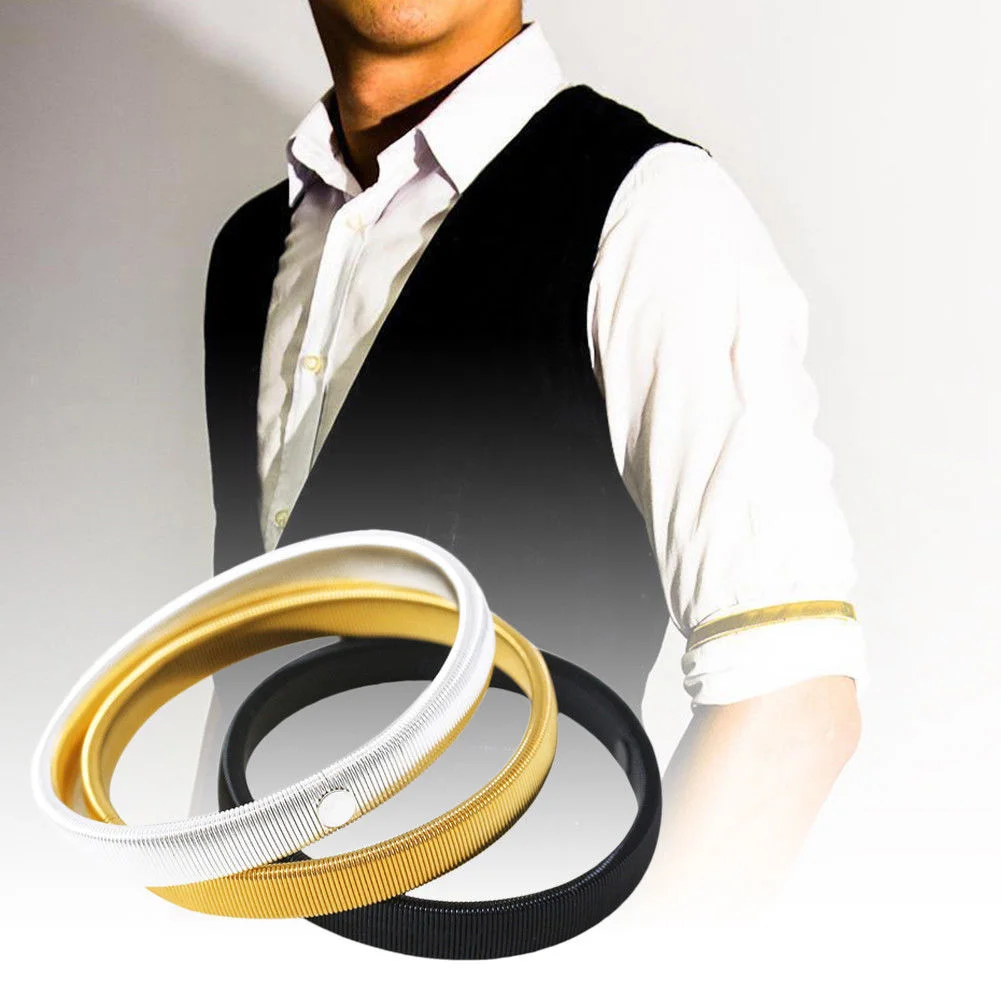Anti-slip Metal Shirt Sleeve Holders Armband Arm for Band Stretch Elastic 6 PCS