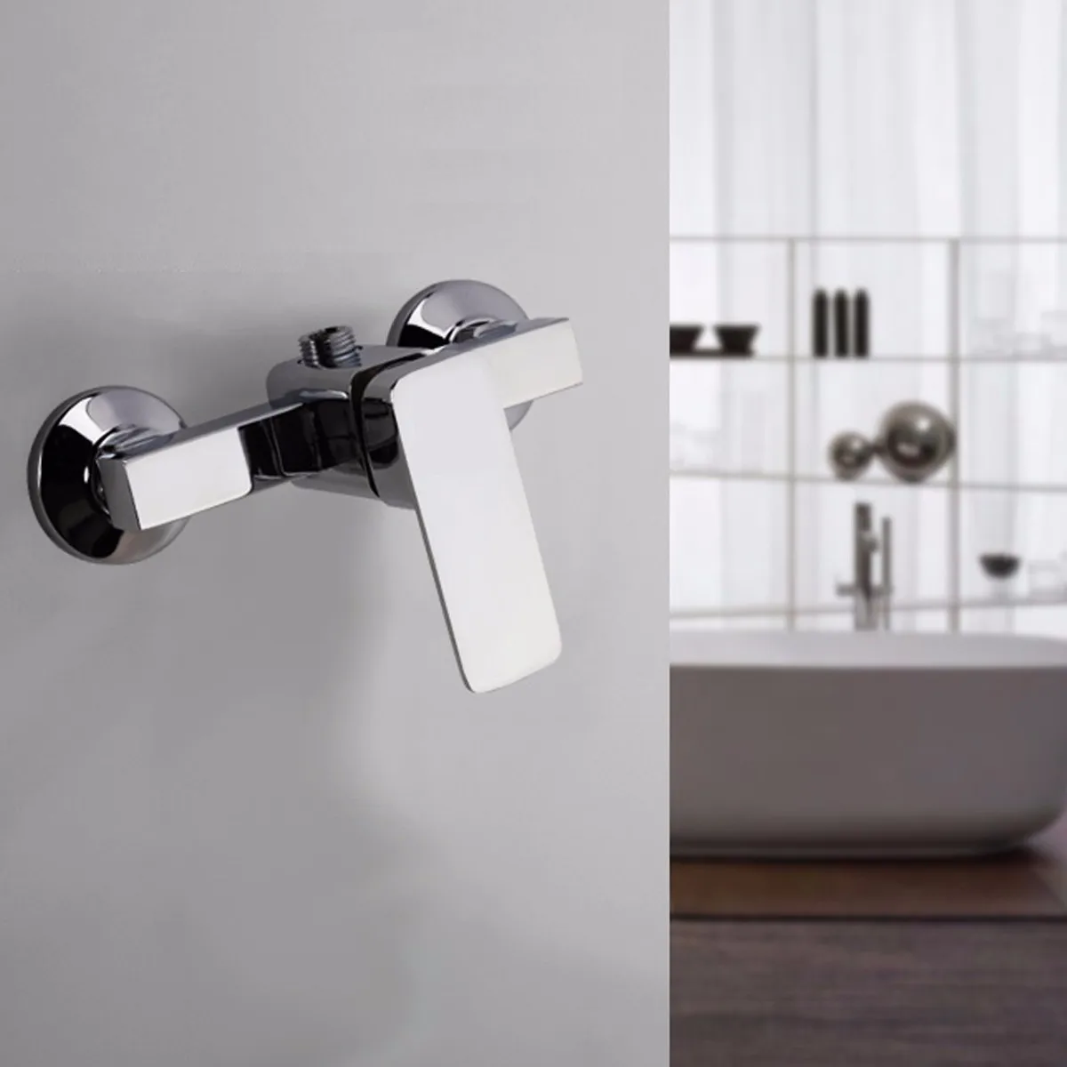 

Bathroom Faucet Tap Wall Mounted Shower Mixer Mixing Valve Chrome Plated Alloy Hot and Cold Shower Faucet Bathtub Tap