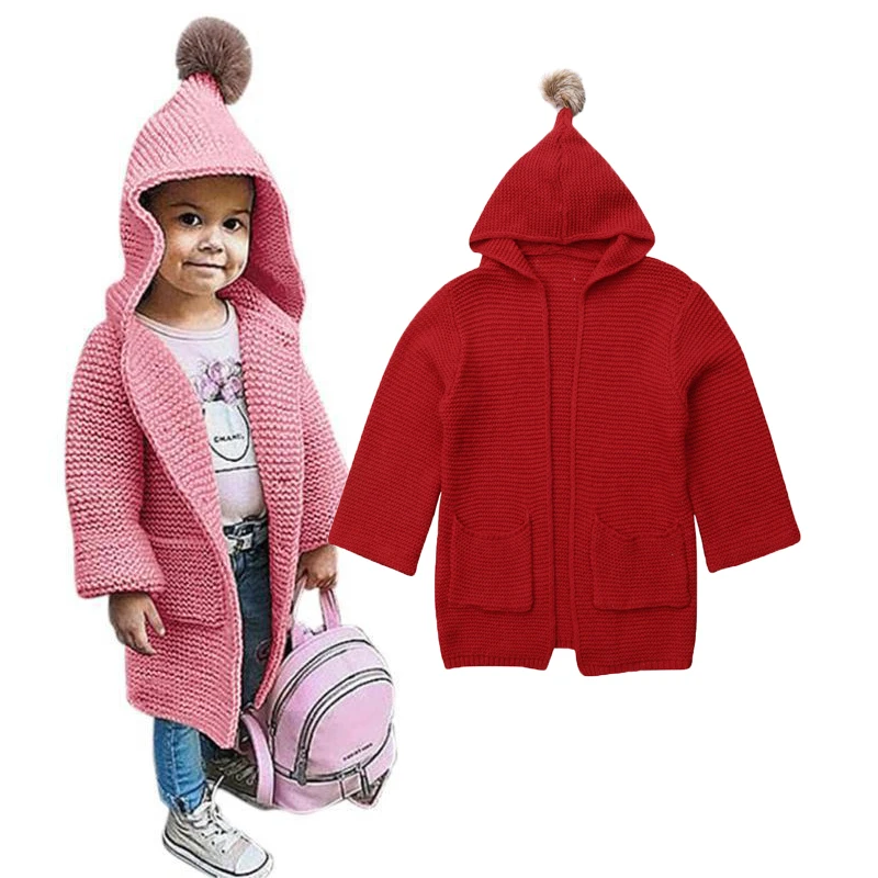 

Baby Kids Knitting Cardigan 2019 Warm Newborn Infant Sweaters Fashion Long Sleeve Hooded Coat Hoodies Jacket Baby Kids Clothing