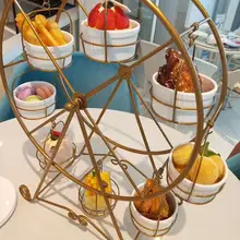 Новинка, 8 чашек, металлическая подставка для торта, колесо обозрения, подставка, подстаканник, вечерние, Декор, подставка для кексов, для свадьбы, подарок на день Святого Валентина