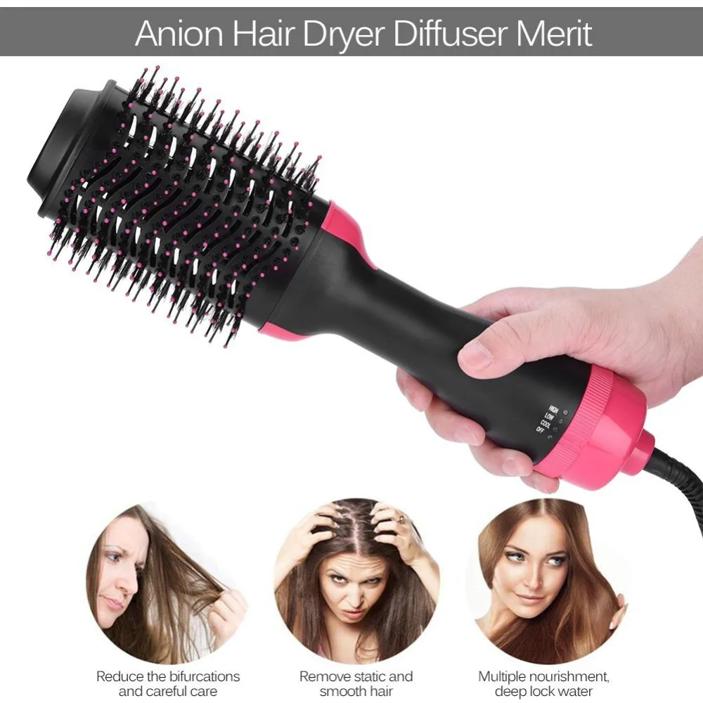 

Multifunctional 2 in 1 Hair Dryer Volumizer Rotating Hot Hair Brush Roller Rotate Styler Comb Styling Straightener Curling Iron