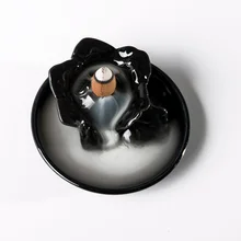 Курильница с дымом обратная глазурь курильница конус держатель печь для ароматерапии помощь-Спящий буддийский домашний офис украшения