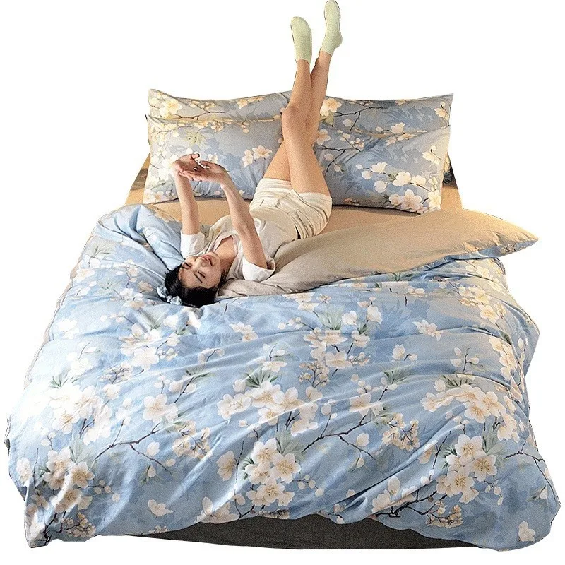 

Size Jogo Cobertor Cover Dekbedovertrek Lits-jumeaux Colcha Cama Casal Linge De Lit Cotton Linen Bed Sheet And Quilt Bedding Set