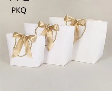 2 размера большие красочные подарочные бумажные пакеты с лентой вечерние крафт