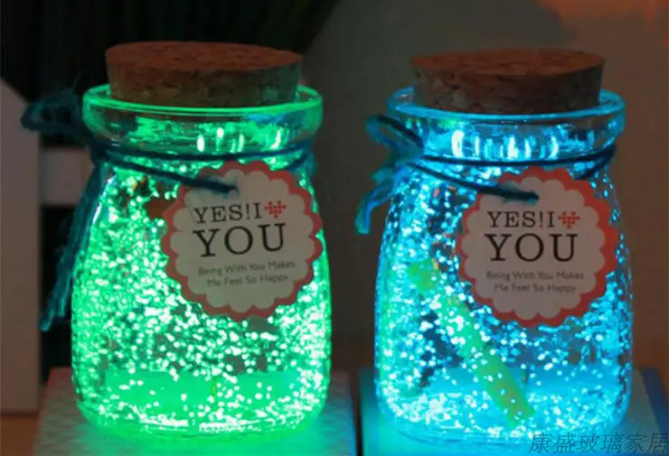 Magic Fluorescent Glow In The Dark Luminous Home Decor Party Decoration Bright Paint Star Wishing Bottle Particle Sand | Дом и сад
