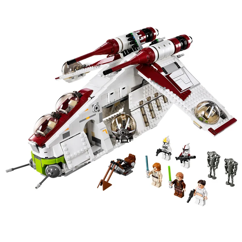 

Star Wars 1175pcs 05041 Republic Gunship Model Building Bricks Educational Toys Compatible Legoings 75021 Birthday Gifts