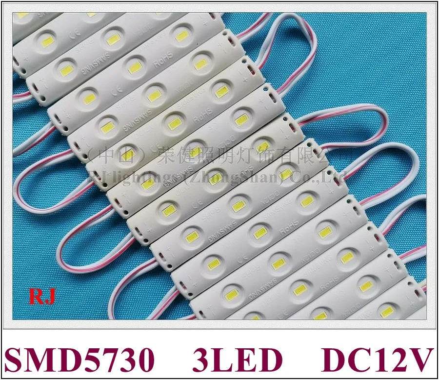 

new design injection LED module waterproof LED back light backlight DC12V 0.8W SMD 5730 3 led IP65 75mm*12mm*5mm CE ROHS