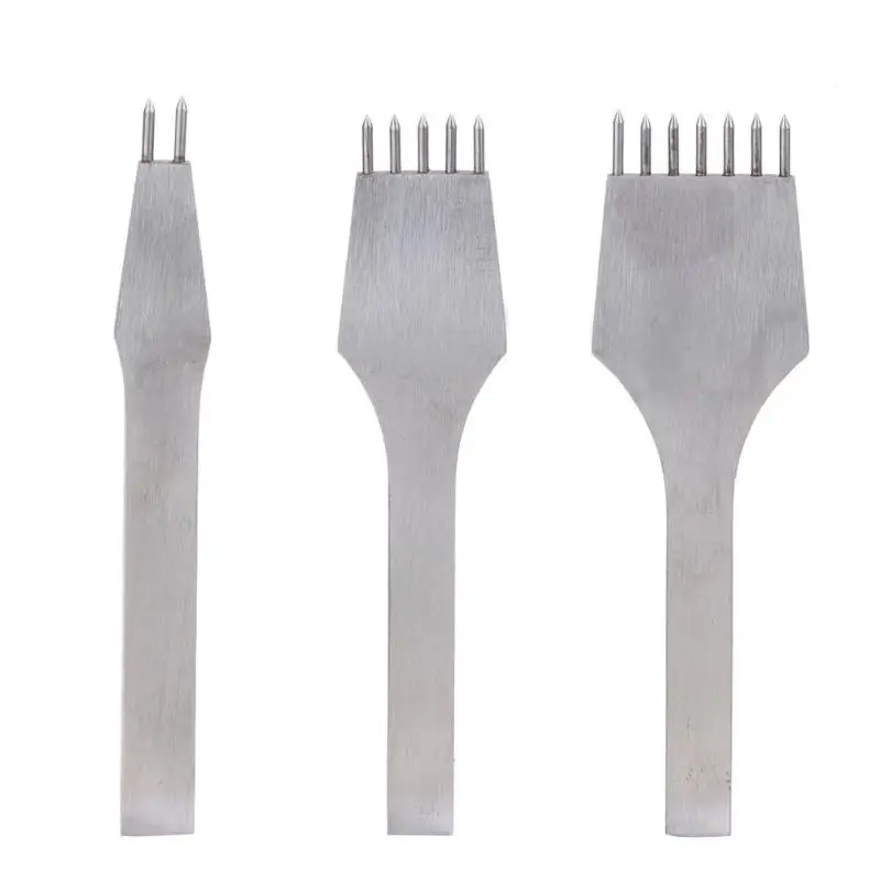 

DIY Leathercraft Tools 4mm 2/5/7 Prongs Leather Hole Punches Stitching Punch Tool for Leather Belt Punching Stitching Cutting