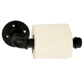 

Towel Rack Roll Shelf Industrial Style Wall Mount Iron Pipeline Vintage Paper Bathroom Toilet Tool Tissue Paper Rack Bath Deco
