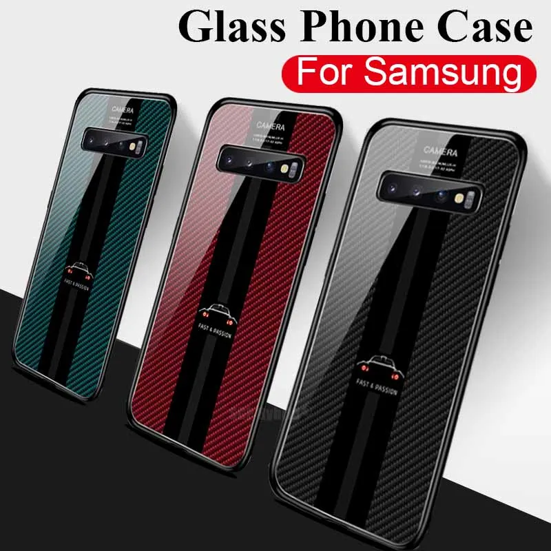 Glass phone case for samsung s10 on galaxy s10e lite s9 s8 a6 2018 plus note 9 S j4 j6 copue note9 bumper |